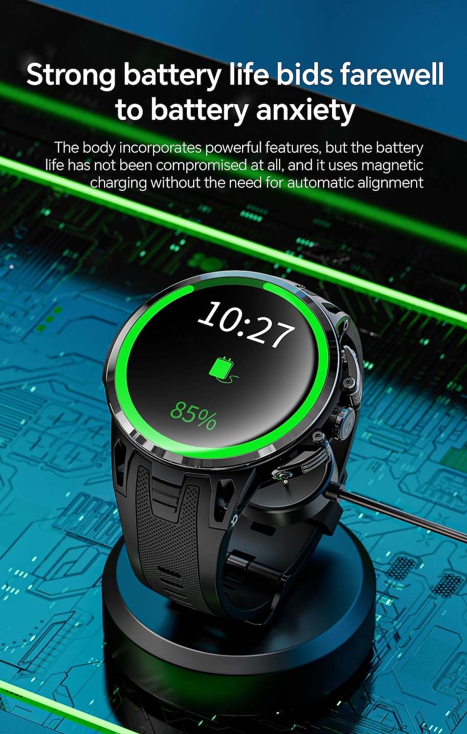 Relógio inteligente Lokmat Appllp 4 Pro de 1,75 polegadas com 4G LTE, pedômetro, lembrete de chamadas, monitor de sono, compatível com Android e iOS, unissex, GPS, IPX-1, caixa de 50 mm. de 2026 por $213.09 –P3