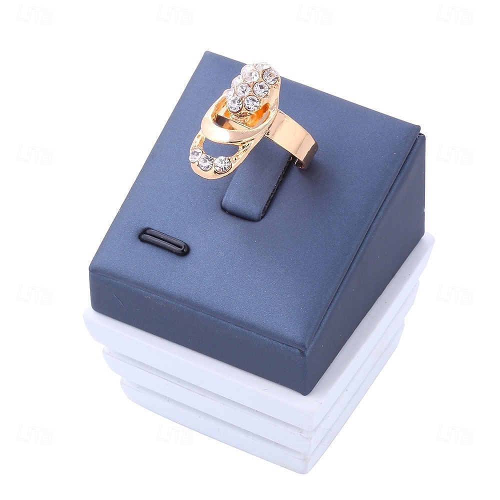 Goldfarbenes Kristallschmuckset für Damen – elegante, mehrreihige Halskette, Ohrringe, Armband und Ring für Hochzeiten, Abendveranstaltungen und formelle Anlässe 2026 - $11.99 –P3