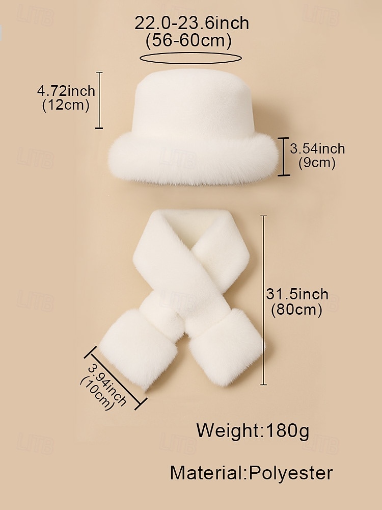 Women's Faux Fur Hat and Scarf Set – Available in Multiple Colors, Soft and Cozy for Winter, Perfect for Cold Weather Fashion. 2026 - $19.99 –P8