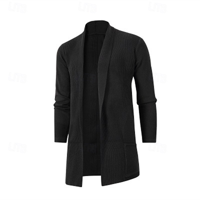 Herren Pullover Strickjacke Gerippt Stricken Tunika Gestrickt Einfach Schalkragen Urlaub Mode Lässig Alltagskleidung Bekleidung Frühling & Herbst Schwarz Burgunderrot M L XL 2026 - $30.99 –P5