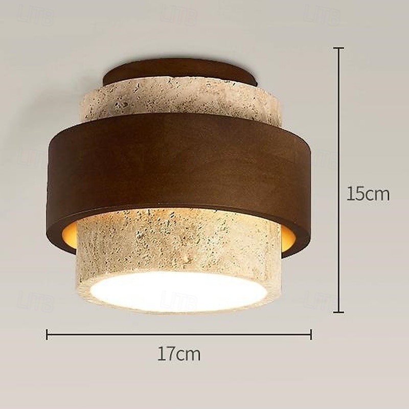 plafoniera semplice in travertino nero, lampada da soffitto semi-incassata, apparecchi di illuminazione E27 a 1 testa da posizionare vicino al soffitto, lampada a sospensione semplice e creativa, per del 2026 a $168.99 –P6