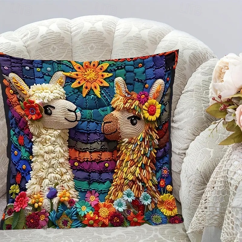 غطاء وسادة من قماش الألبكة بألوان قوس قزح، طباعة مسطحة ثنائية الأبعاد، غطاء وسادة قصير ناعم من القطيفة، غطاء وسادة مزخرف لغرفة المعيشة والأريكة، ديكور منزلي، 18 × 18 بوصة 2026 - $8.99 –P1