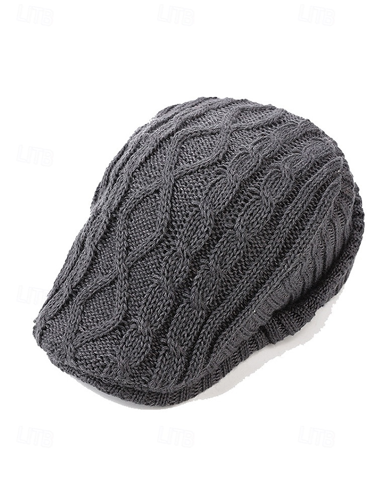 Gorro de tricô masculino – forrado com lã para maior aquecimento, diversas cores, design elegante em tricô trançado para atividades ao ar livre no inverno. de 2026 por $18.99 –P6
