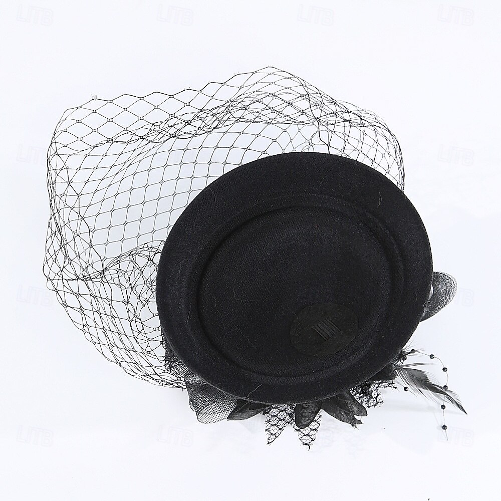 Čelenka Látka 30. léta Svatební Čajový dýchánek Dostih koktejl Elegantní Vinobraní S Peří Tyl Přílba Pokrývky Hlavy 2025 - $14.99 –P2