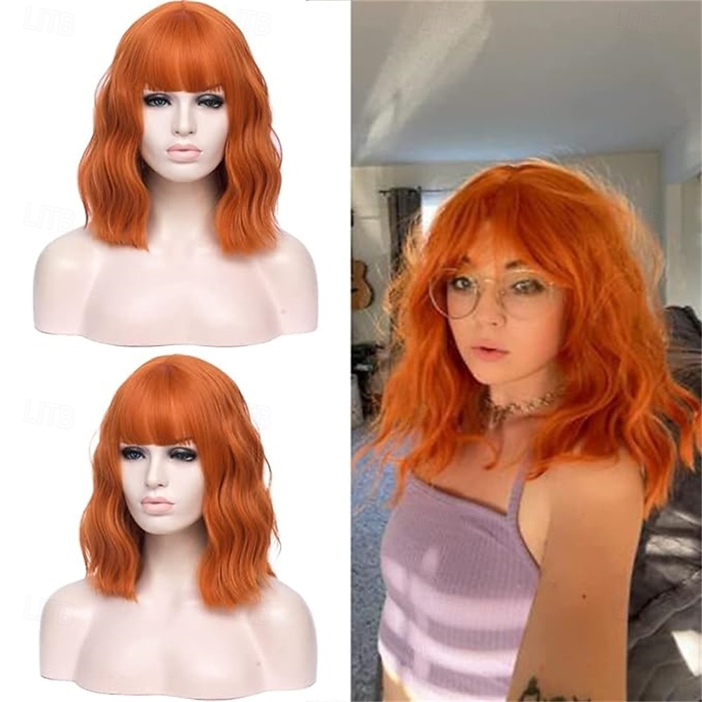 Carnival Wig 2026 Pink Red Blue Curly Short Synthetic Festival Wig Mardi Gras Parade Cosplay Costume Hair for Women 2026 - $21.99 –P6