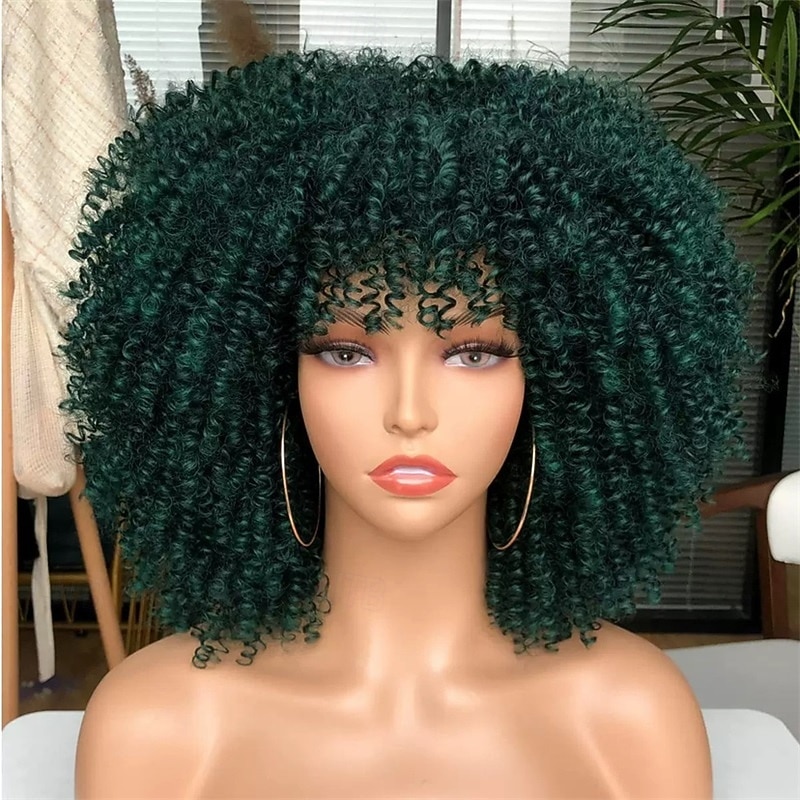 Carnival Wig 2026 Blonde Pink Red Afro Afro Curly Short Synthetic Festival Wig Mardi Gras Parade Cosplay Costume Hair for Women 2026 - $23.99 –P2