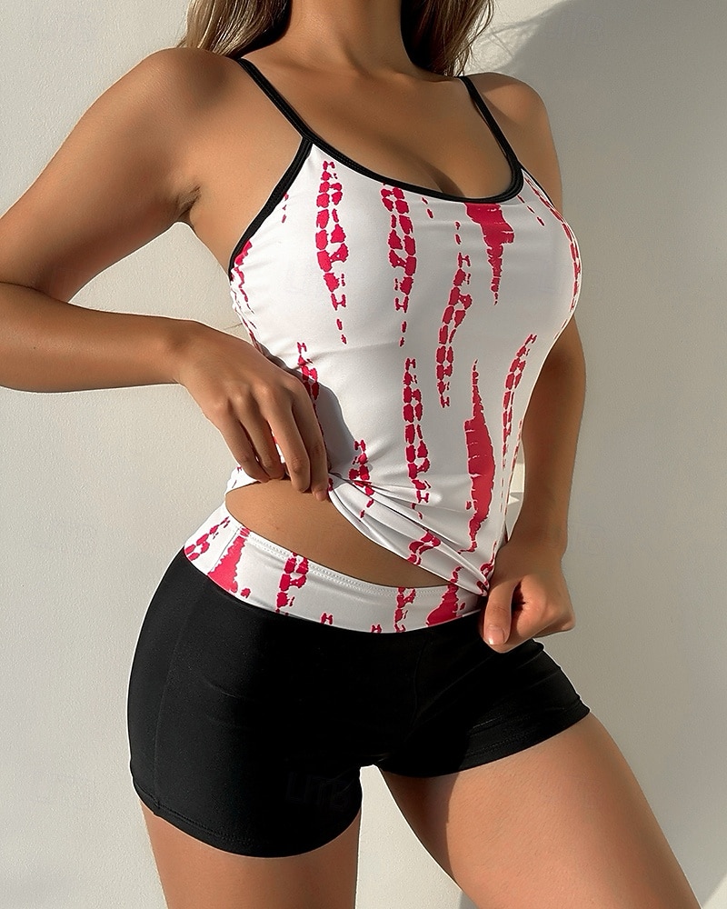 Women's Tankini Sets Bathing Suit Swimwear Swimwear Black White UV Protection Sleeveless - Surfing Beach Swimming Summer 2026 - $22.99 –P16