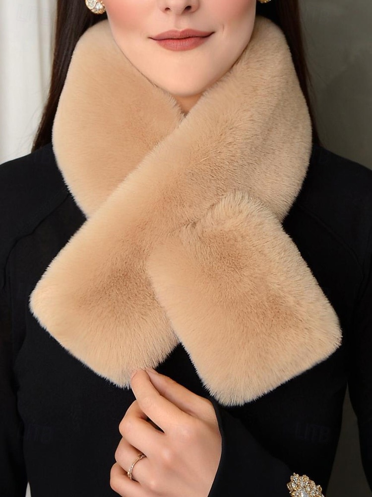 Unisex-Schal aus Kunstpelz, weiches und warmes Material, vielseitig tragbar, perfekt für Wintermode und als Weihnachtsgeschenk, in verschiedenen Farben erhältlich 2026 - $9.99 –P7