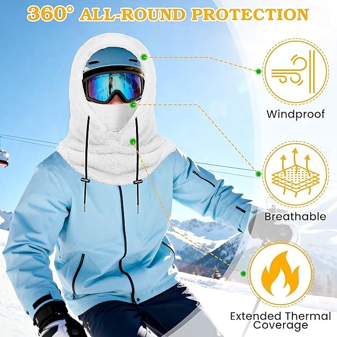 3-in-1 Beanie Hat Neck Warmer Face Cover Ski Mask Winter Thermal Windproof Fleece Lined Hood Hat for Skiing Cycling Hiking Outdoor Riding Cold Weather Protection for Men and Women 2026 - $24.99 –P1