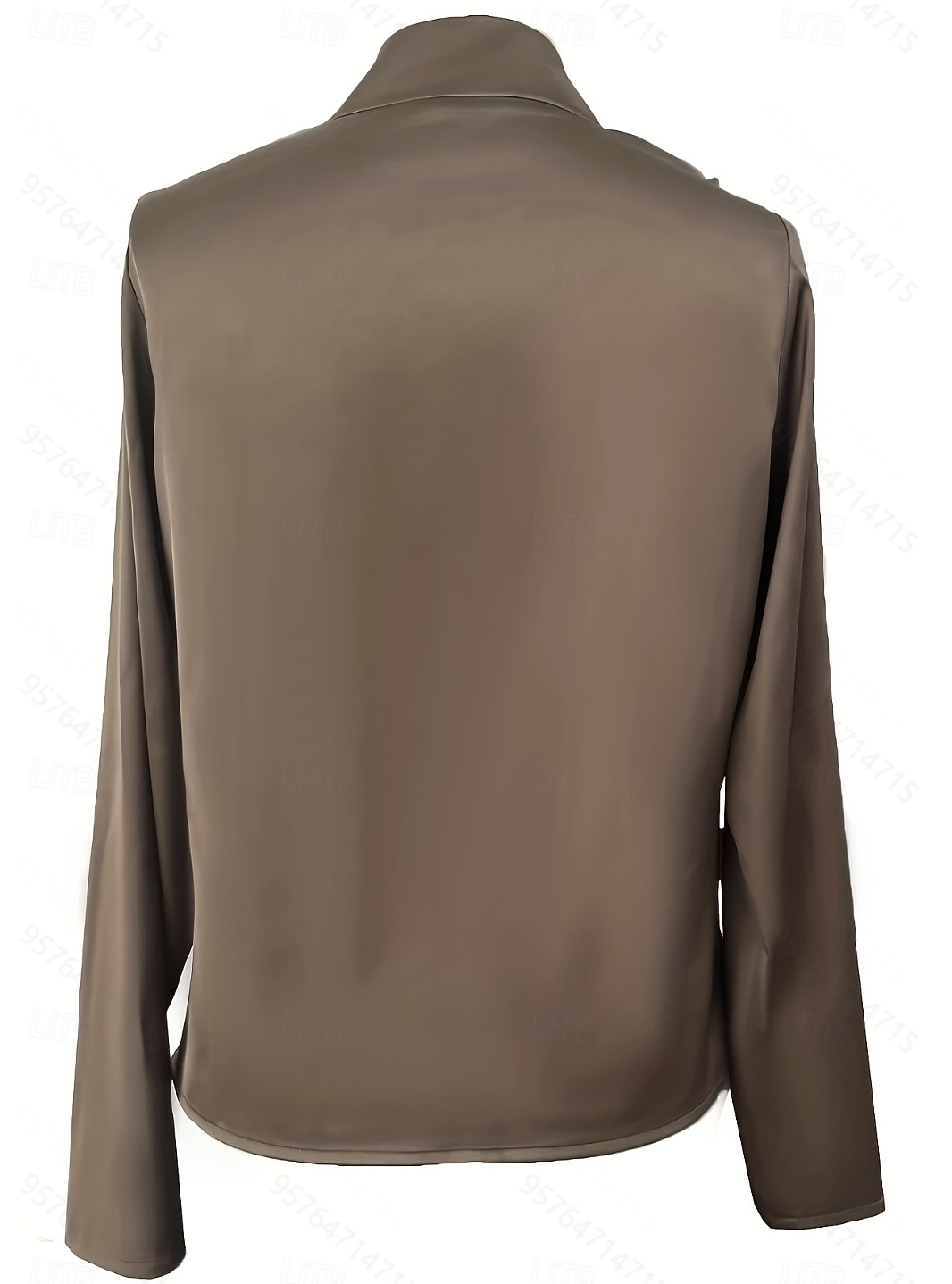 Femmes Chemise en satin Chemise habillée Chemisier Froncé Couleur Unie Élégant Basique Occasionnel manche longue Col en V Hauts Réguliers Quotidien Extérieur Travail Noir Fuchsia Marron Vert de 2026 ? $26.99 –P4