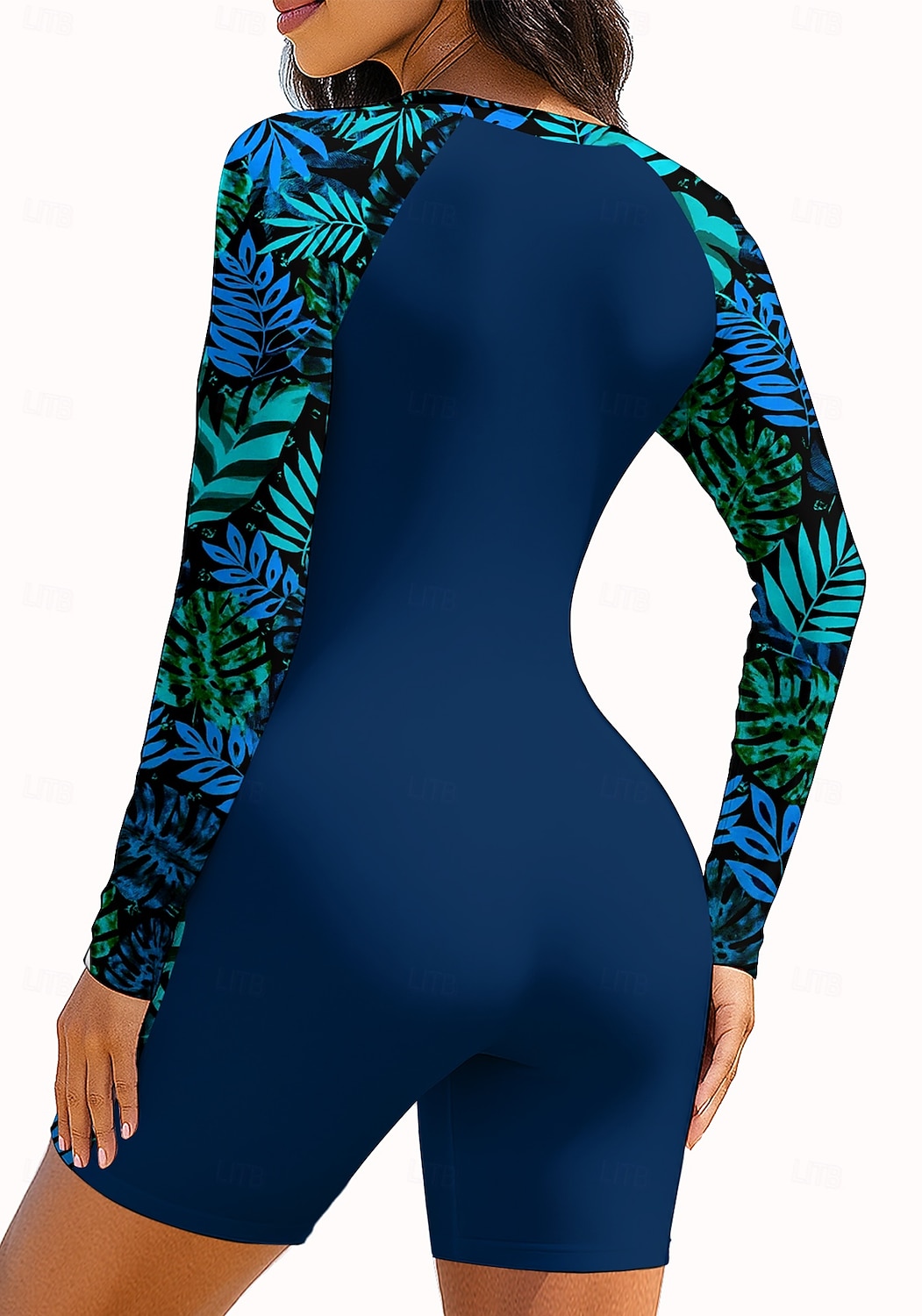 Жен. Стандартный Рашгард Цельный костюм для серфинга Купальный костюм Цветочный принт тропический Блокировка цвета Застегнуться со встроенным бюстгальтером Съёмные вставки УФ-защита от солнца UPF50 2026 - $35.99 –P2