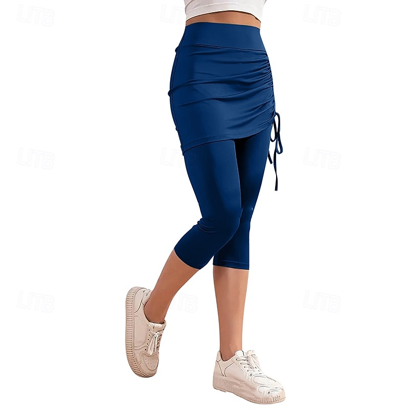 Mujer Color sólido Falda casual Falda con leggings Frunce Correa Eslático Transpirable Tenis pepinillo Corriendo Prendas de abajo Gris oscuro Negro Rosa Ropa de tenis 2026 - $15.49 –P7