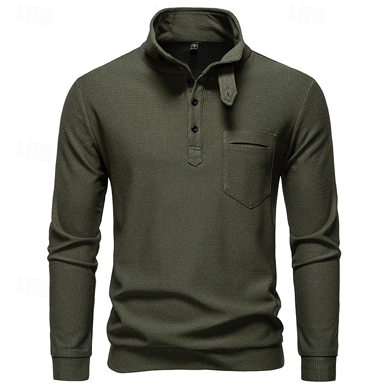 Herre Genser Svart Hvit Militærgrønn Mørkegrå Opprett krage عادي Lomme Sport & Utendørs Daglig Ferie Polyester Gatemote Grunnleggende Fritid Vår Høst Klær Gensere Gensere 2026 - $30.99 –P8