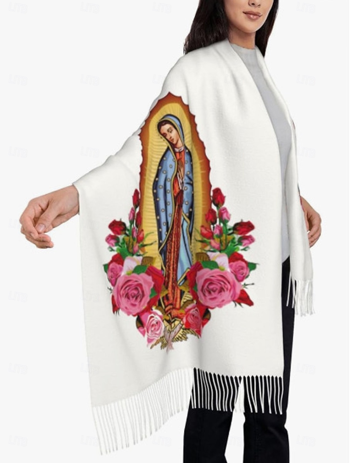 Арабский шарф для женщин, этнический стиль, шаль-накидка на голову, молитвенная шаль, легкий богемный шейный платок, универсальный модный аксессуар на все времена года 2025 - $19.49 –P1