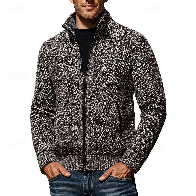 Herr Jacquard tröja Tröja Cardigan Tröja Ribbad Sticka Vanliga toppar Stickat Slät V-hals Semester Mode Företag Ledigt Kläder Vår & Höst Höst vinter Svart Vinröd M L XL 2026 - $30.99 –P2