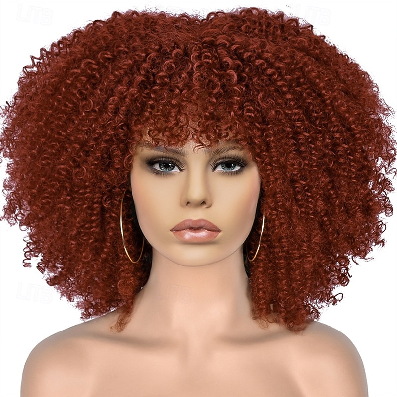 Carnival Wig 2026 Blonde Pink Red Afro Afro Curly Short Synthetic Festival Wig Mardi Gras Parade Cosplay Costume Hair for Women 2026 - $23.99 –P6