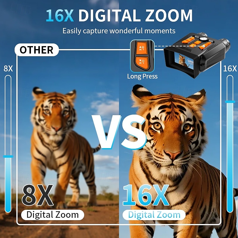 Бинокль 1080p, инфракрасный прибор ночного видения, 5-кратный зум, работающий днем и ночью, может снимать фото и видео с цифровым зумом, подходит для путешествий на открытом воздухе и ночного видения 2026 - $103.99 –P11