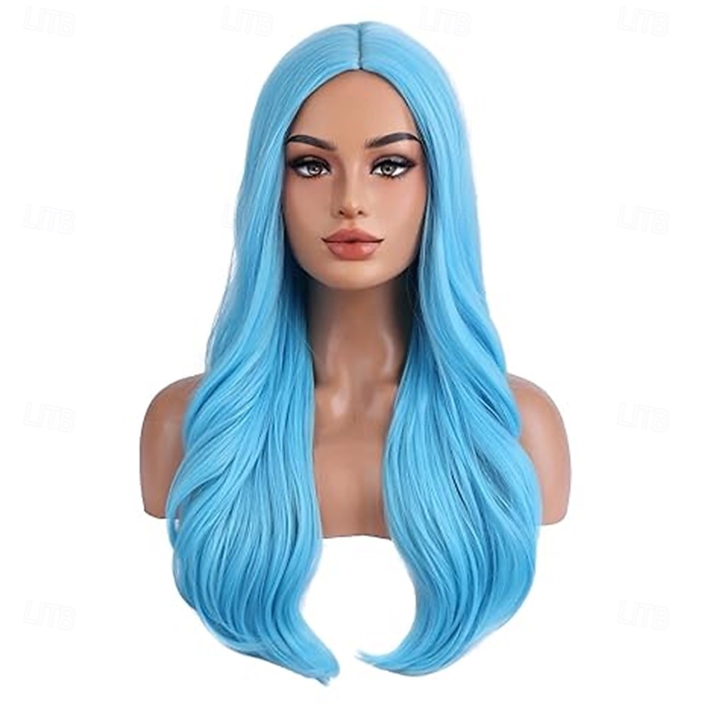 Karnevalsperücke Blau Lila Weiß Lockig Gewellt Lang Synthetische Festivalperücke Karneval Parade Cosplay-Kostümfrisur für Damen 2026 - $22.99 –P5