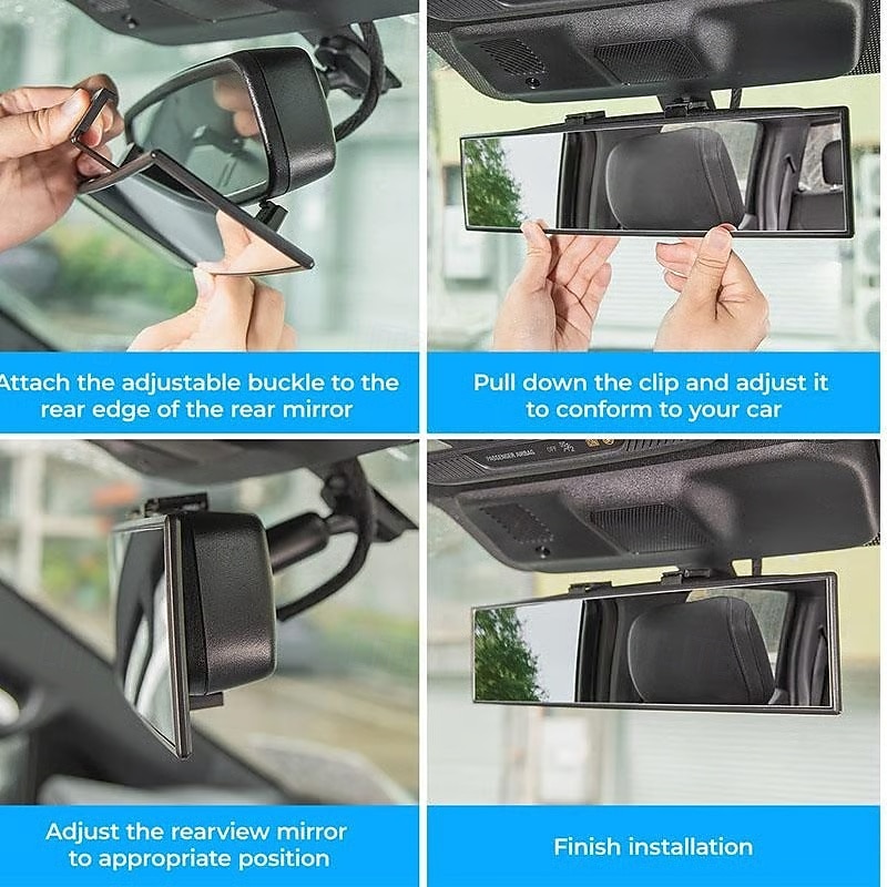 Автомобильное зеркало заднего вида, широкоугольное выпуклое зеркало с креплением, универсальное, подходит для автомобилей, внедорожников, грузовиков - прочный АБС-материал, простая установка, 2025 - $9.99 –P7