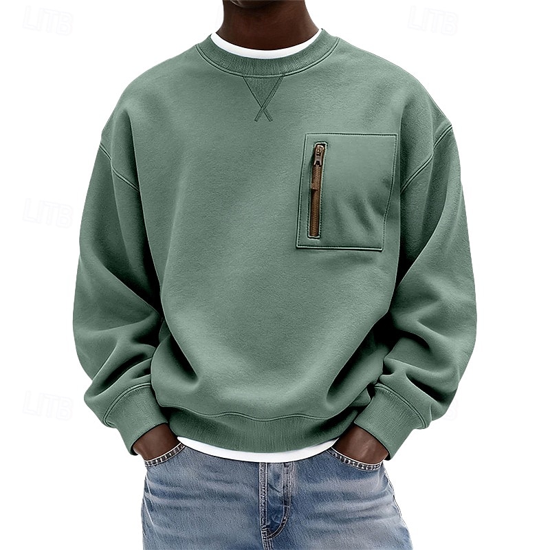 Homens Moletom Estacionar Verde Claro Cinzento Azul Claro Gola Redonda Tecido Patchwork Bolsos Desportos e Ar livre Casual Diário Roupa de rua Legal Roupa de Esporte Primavera & Outono Roupa Moletons de 2026 por $24.99 –P1