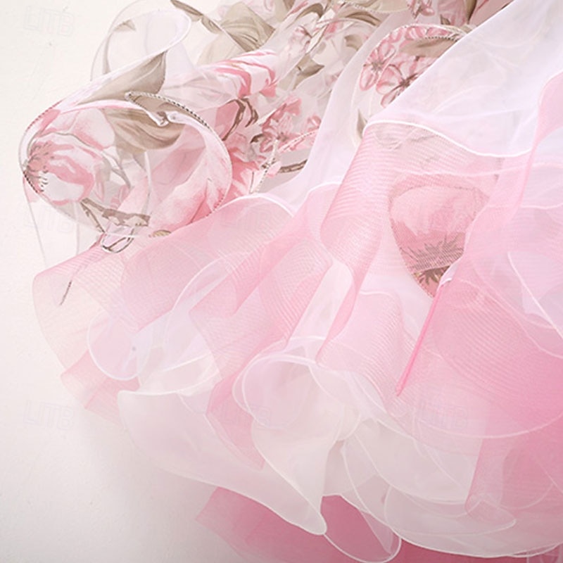 Women's Elegant White Pink Floral Ballroom Dance Dress Rhinestone Applique Off-Shoulder Waltz Tango Modern Rumba Competition Performance Gown 2026 - $371.89 –P7