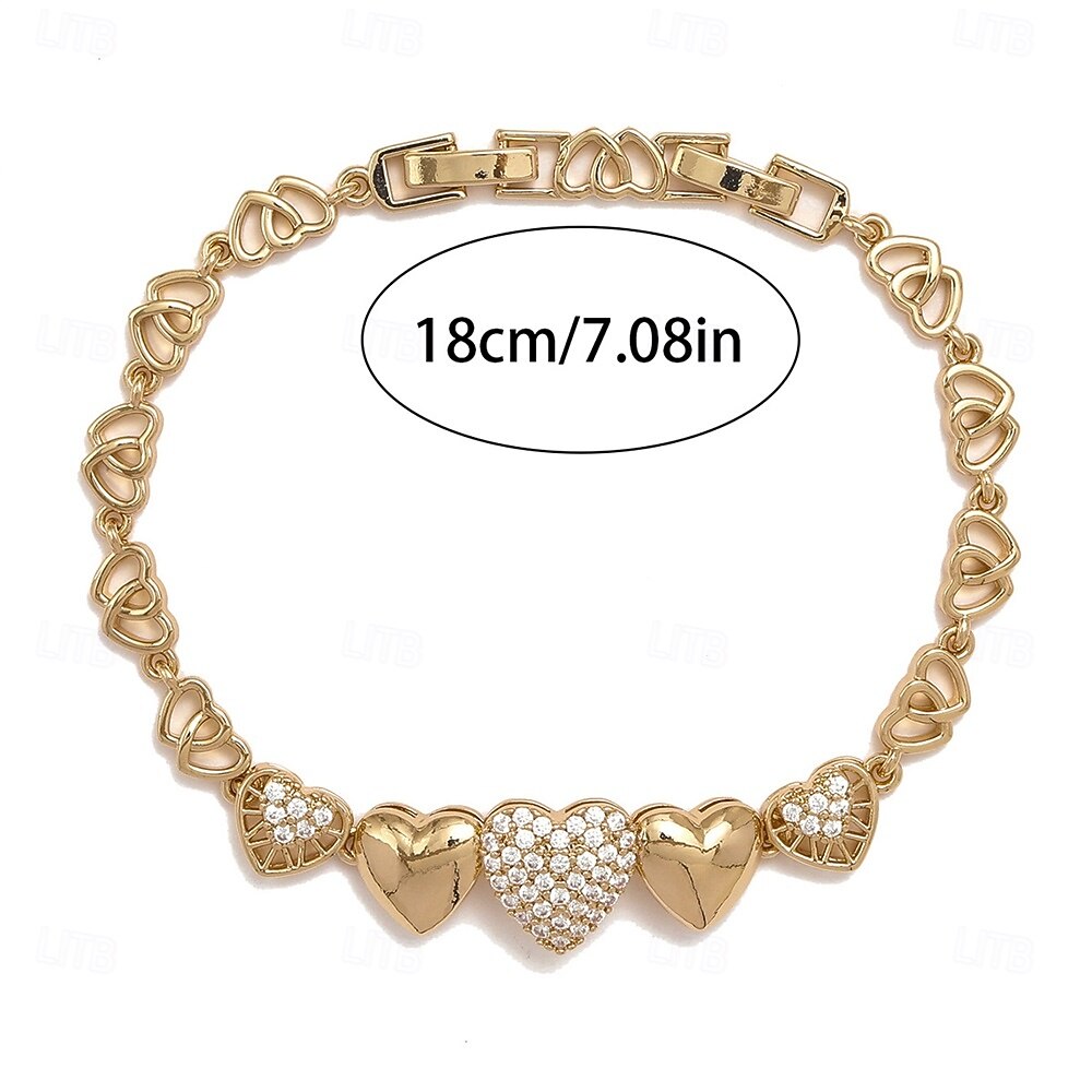 Kubisk Zirkonium Klassisk geometriske Kjæreste Elegant Personalisert Enkel trendy Chrome Armbånd Smykker Sølv / Gull Til Bryllup Fest Engasjement Skoleball 2025 - $19.99 –P4