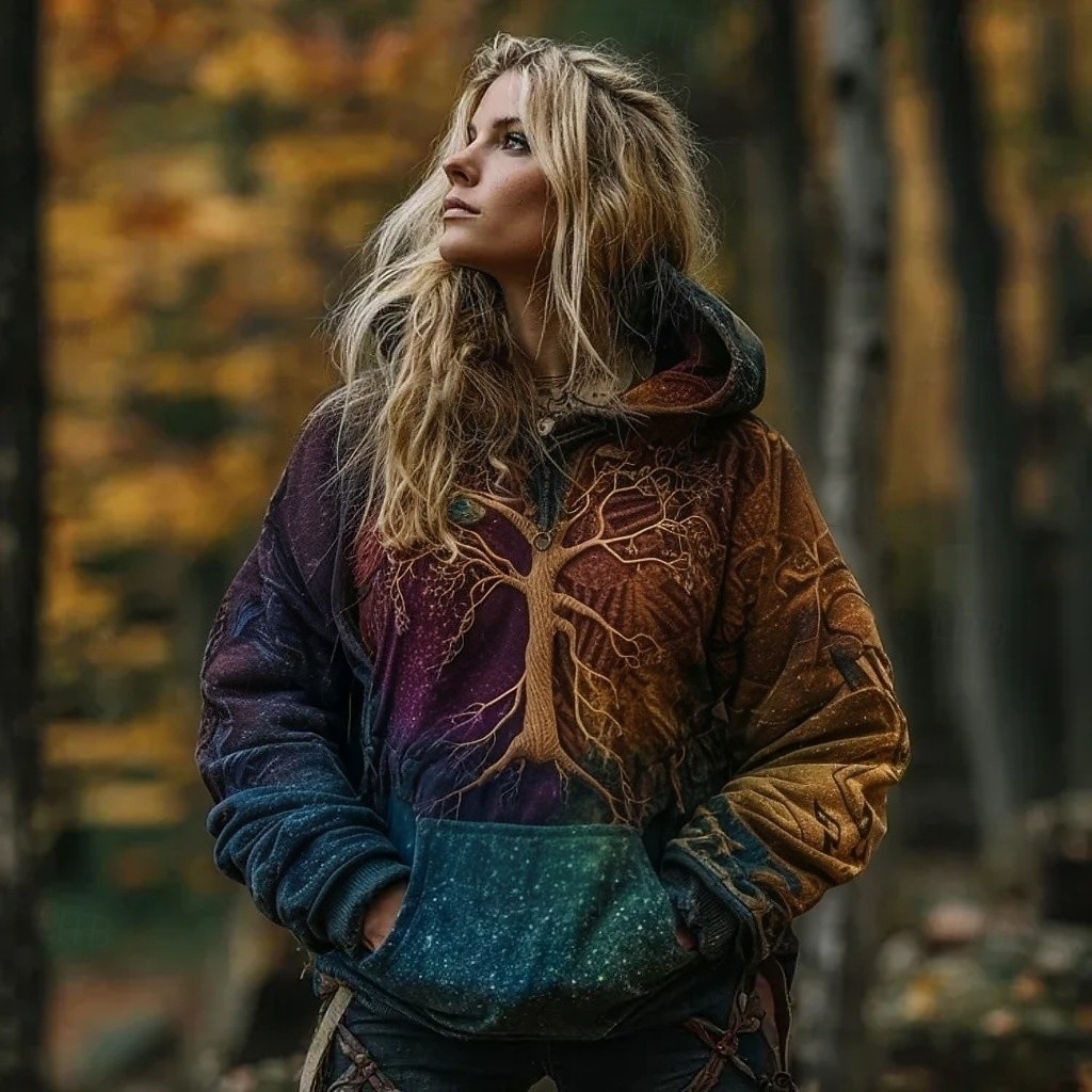 Women's Pullover Hoodie Sweatshirt Animal Tribal Punk Vintage Streetwear Long Sleeve Hooded Regular Tops Casual Street Dailywear Red Purple Brown Green Spring Fall Winter 2026 - $32.99 –P1