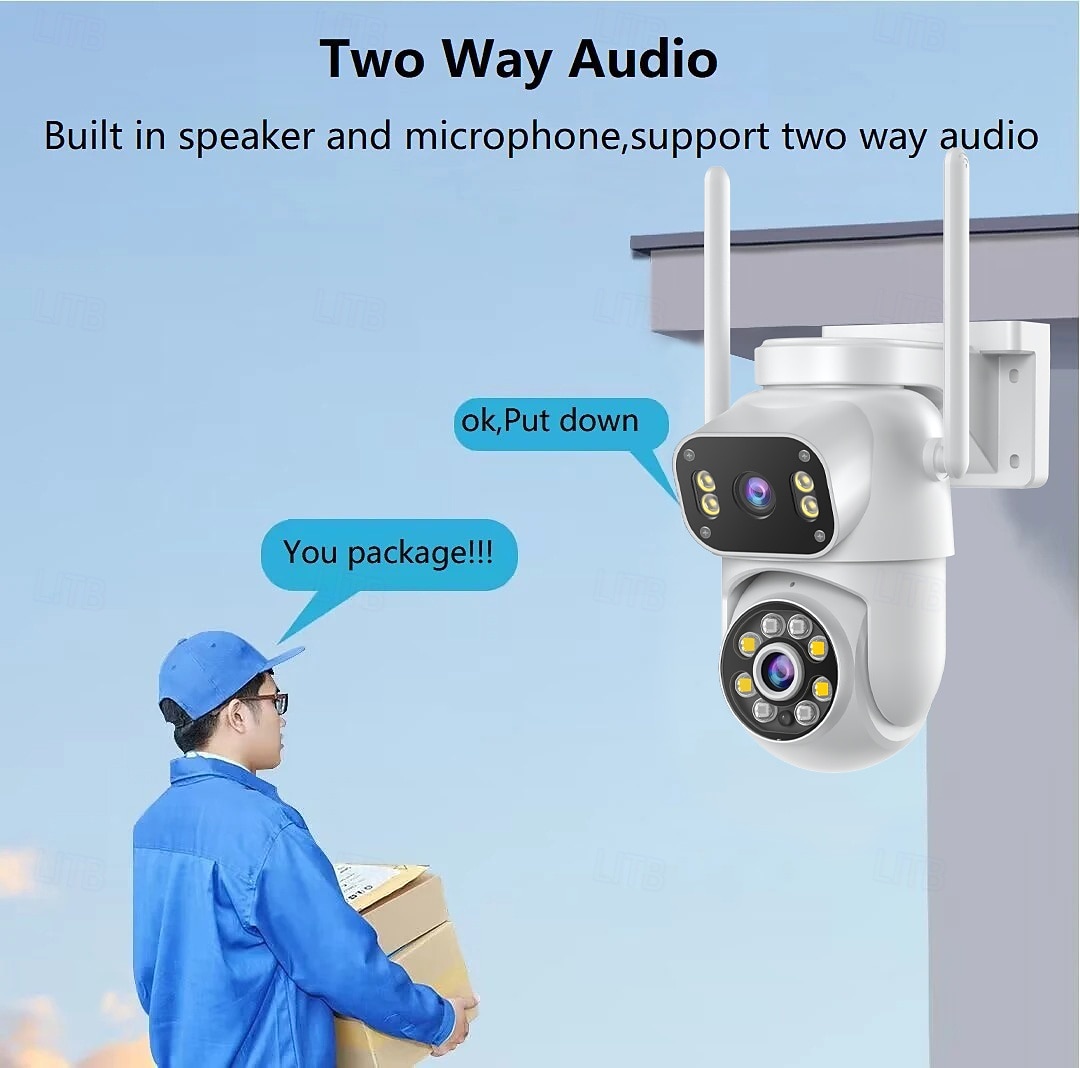 Outdoor Surveillance Camera 360 Pan-Tilt WiFi 4MP Full HD Audio/Visual Alarms & Light Motion Detection IP66-Rated Night Vision 10x Zoom Two-Way Audio SD Card/Cloud Storage Super Easy Installation 2025 - $35.99 –P3