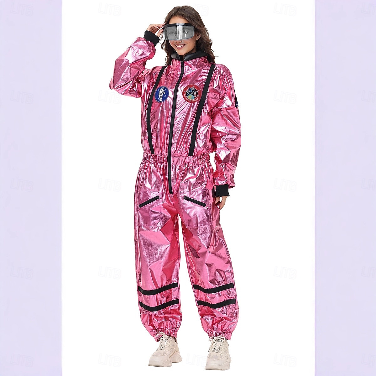 Hieno puku Jumpsuit-trikoot Univormu Astronautti Galaxy-tyttö Cosplay-asu Metalli Aikuisten Naisten Halloween Karnevaali Juhla Suoritus Pukeudu 2026 - $57.99 –P8