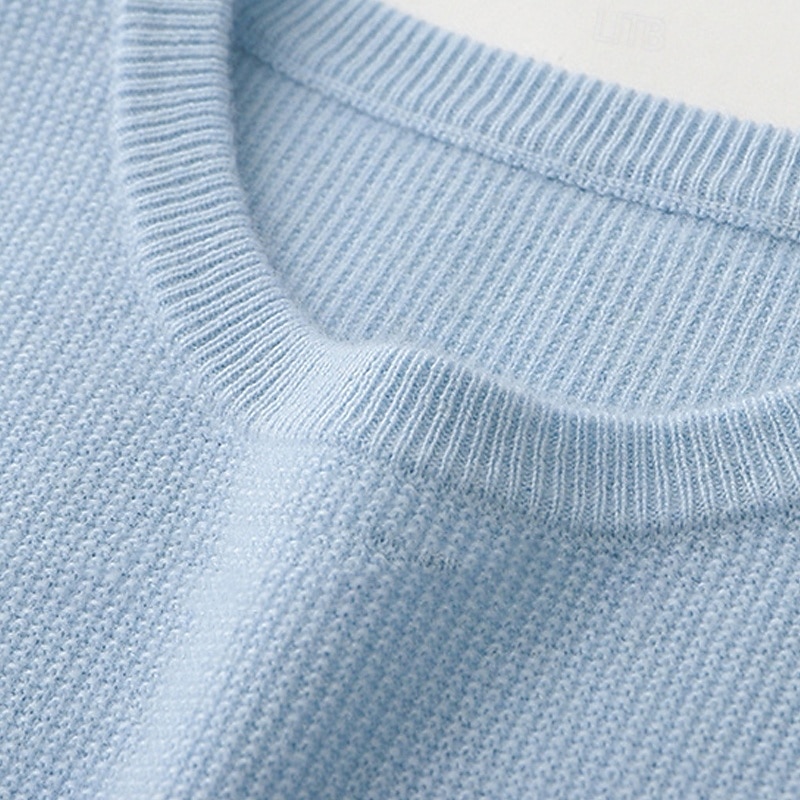 maglione girocollo da uomo in pura lana e cashmere di alta qualità, classico, morbido, caldo e traspirante del 2026 a $94.99 –P6