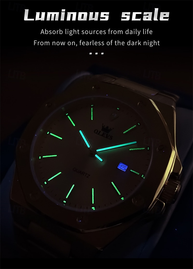 OLEVS Men Quartz Watch Business Luminous Calendar Waterproof Decoration Stainless Steel Watch 2026 - $37.99 –P11