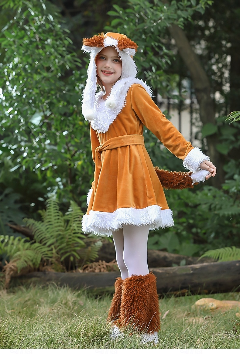 Dierenbandkostuum Jurken Fancy kostuum Dieren Vos Cosplay Kostuum Kinderen Voor meisjes Kerstmis Carnaval Boekenweek Feest Prestatie Symfonie van Verhalen Aankleden 2026 - $58.99 –P14