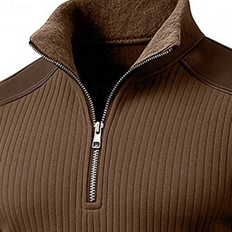 Ανδρικά Πουλόβερ Κάνε στην άκρη Φούτερ με φερμουάρ Ριμπ πλεκτό Καφέ Όρθιος γιακάς Σκέτο Κουμπώσου Κουρελού Μπλοκ χρωμάτων Αθλήματα & Ύπαιθρος Causal Καθημερινά Κομψό στυλ street 2026 - $34.99 –P2