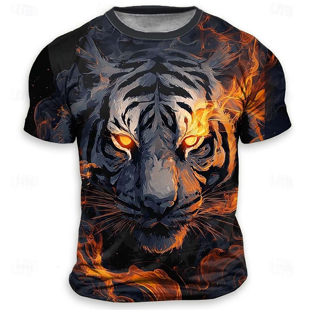 Herren Tiermotiv Tiger Lustig T Shirt Kurzarm T-Shirt 3D-Druck Rundhalsausschnitt Hemd Übertrieben Designer Party Ferien Schwarz 1 Schwarz 3 Schwarz 2 Sommer Frühling Bekleidung S M L XL XXL XXXL 2026 - $21.99 –P3