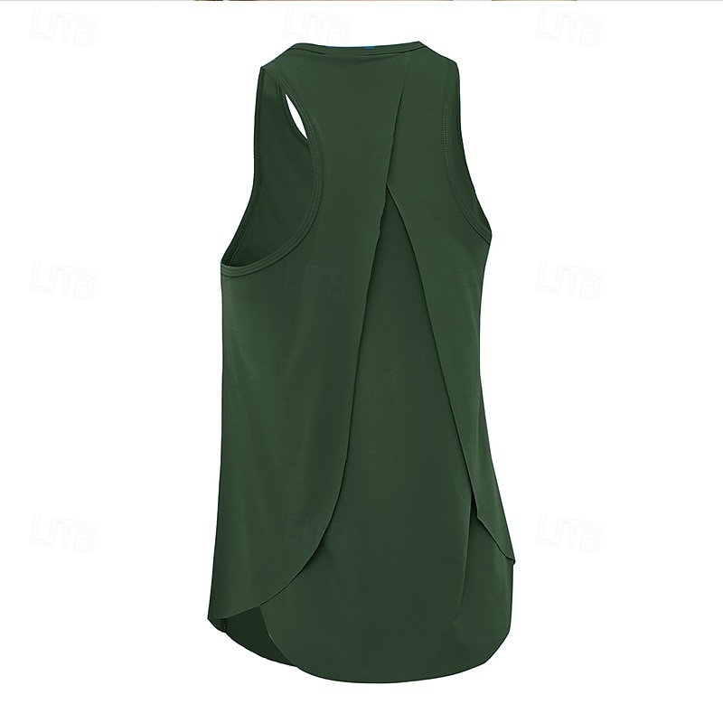 Women's Solid Colored Tank Top Workout Tops Loose Fit Elastic Sweat-Wicking Breathable Tennis Pickleball Yoga Crew Neck Top Black White Yellow Tennis Clothing 2026 - $11.49 –P5