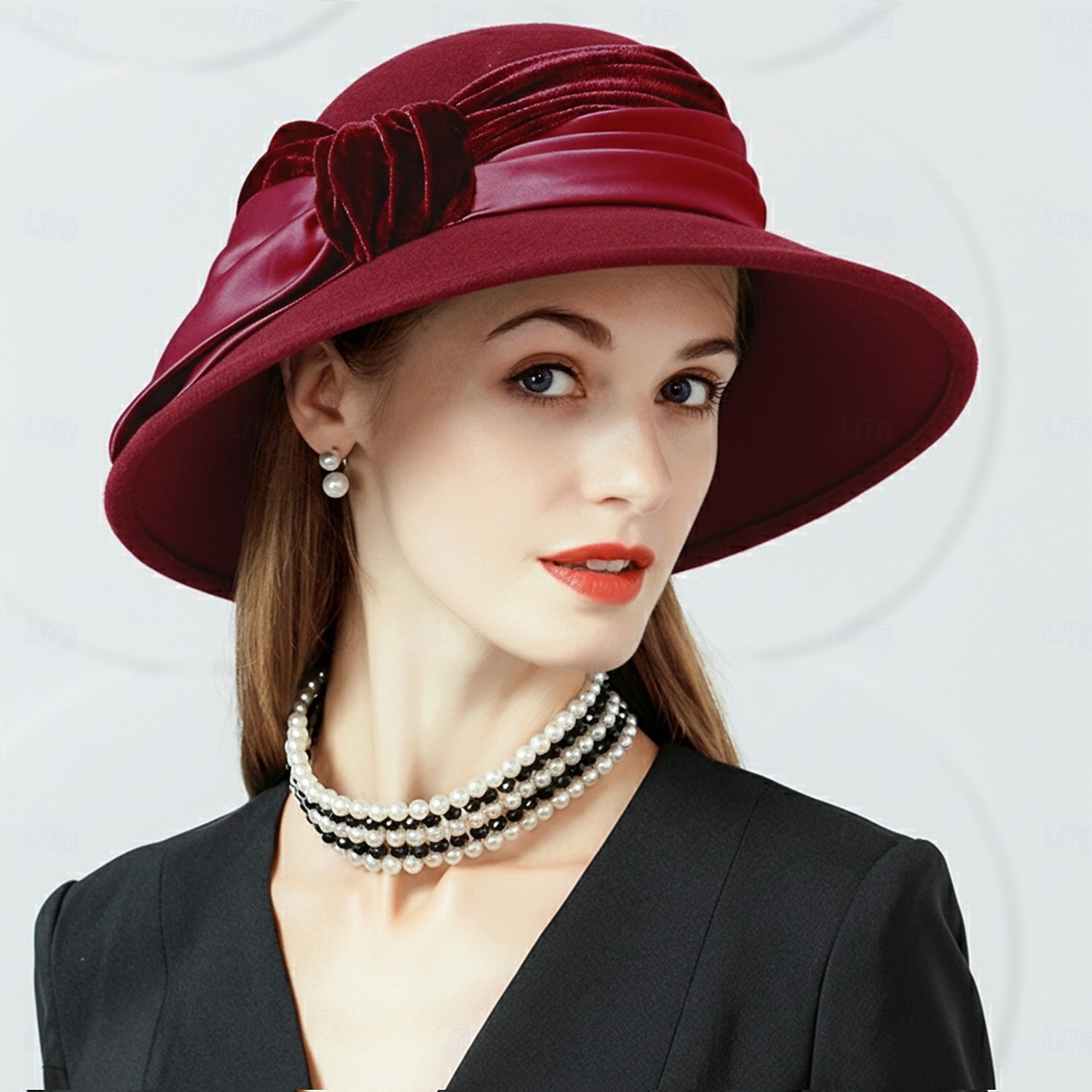 100% Laine Chapeaux avec Noeud 1 pc Casual / Course de chevaux / Journée des dames Casque de 2026 ? $63.99 –P15