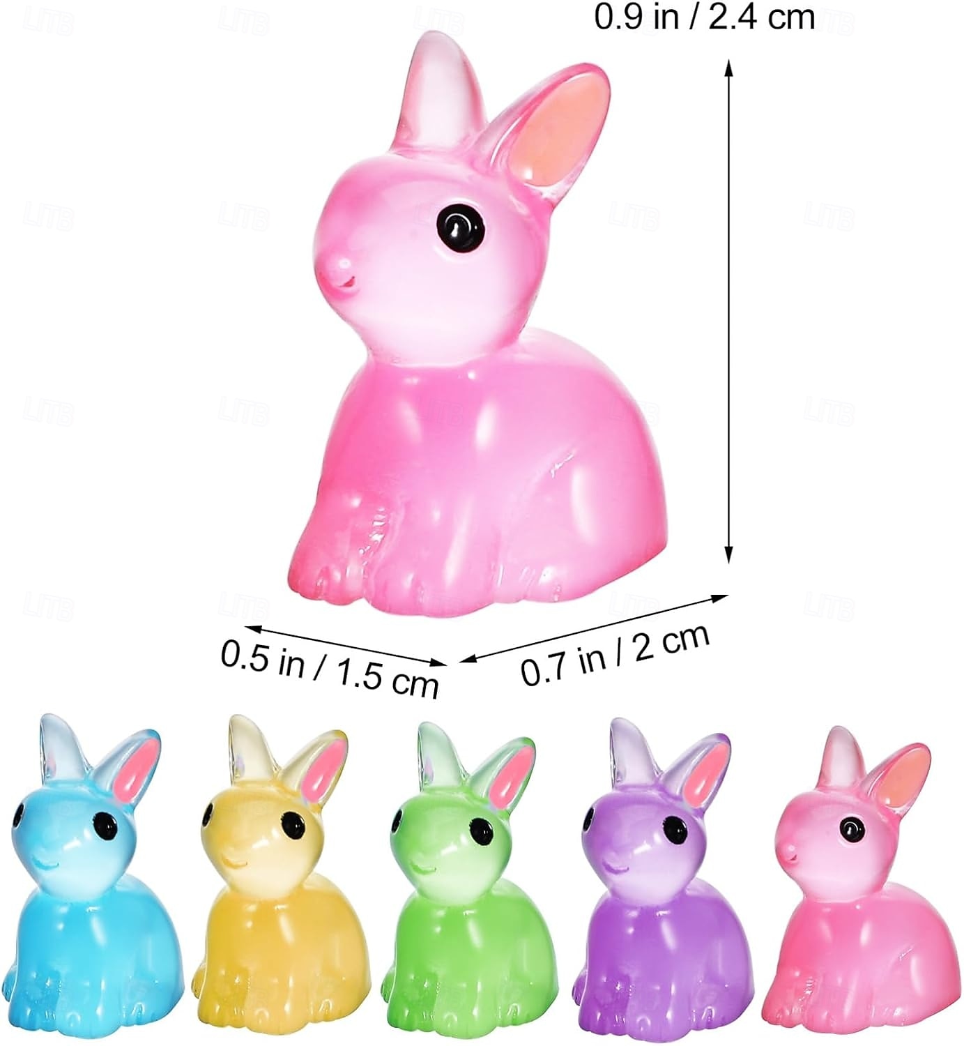 100 pezzi mini coniglietti pasquali in resina figure di conigli luminosi animali in miniatura ornamento per micro decorazioni da giardino delle fate riempitivi per uova di Pasqua bomboniere forniture del 2026 a $21.99 –P2