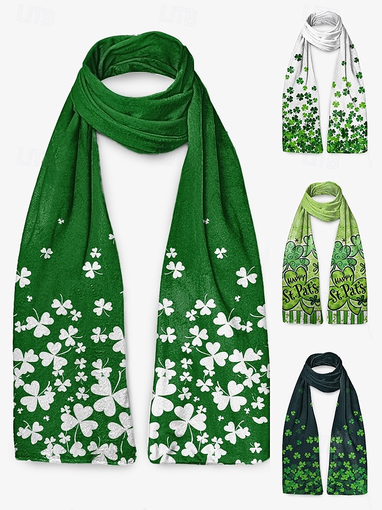 Damhalsduk i sammetskänsla i polyester för St. Patrick's Day, flera mönster, perfekt för St. Patrick's Day-firanden 2026 - $14.99 –P6