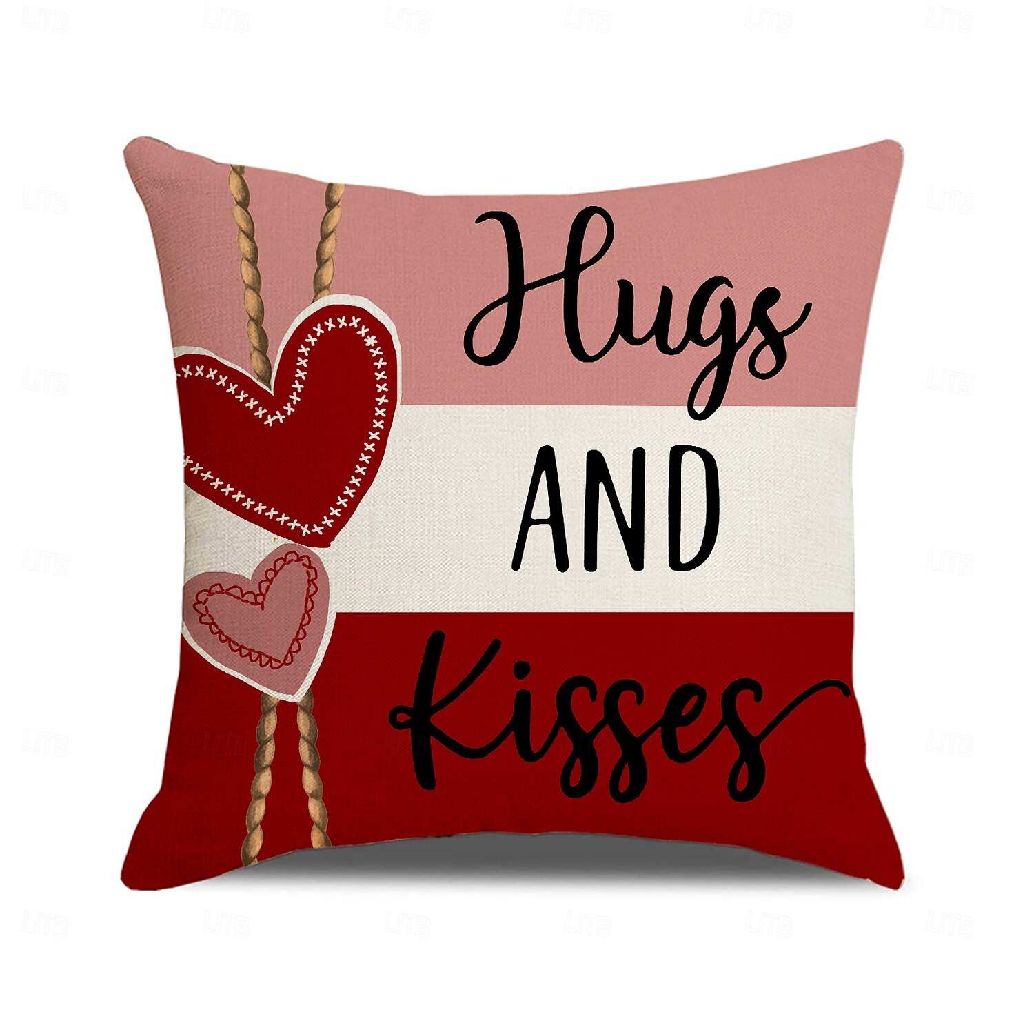 Valentin-napi piros szív alakú párnahuzat, vászon betűmintás párna, romantikus hangulatú dekoráció kanapéra, otthoni díszpárna nappaliba 2026 - $13.99 –P7
