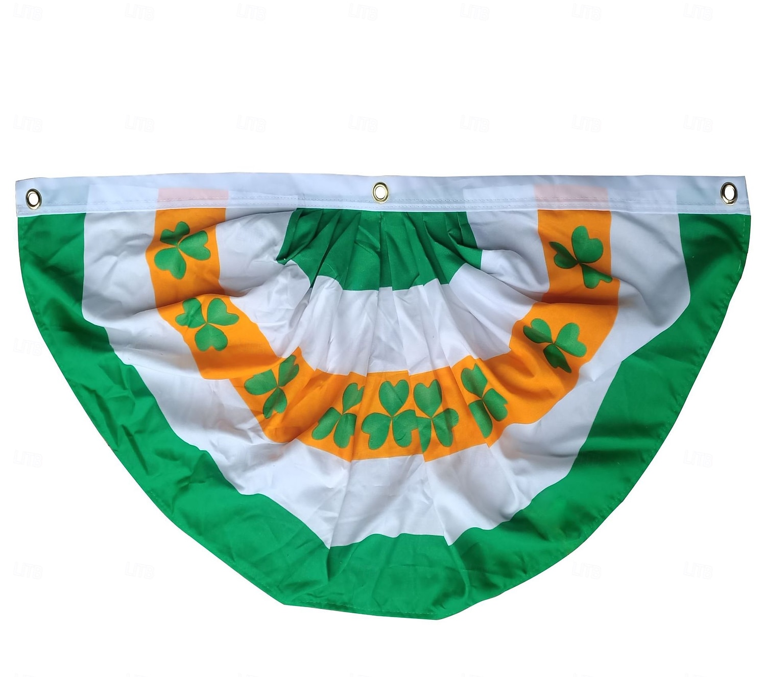 St Patrick's Day Fan Flag, Shamrock Design, Festival Half-Round Banner, Irish Party Decor, Green Clover Flag for St. Patrick's Day Celebration. 2026 - $7.99 –P7