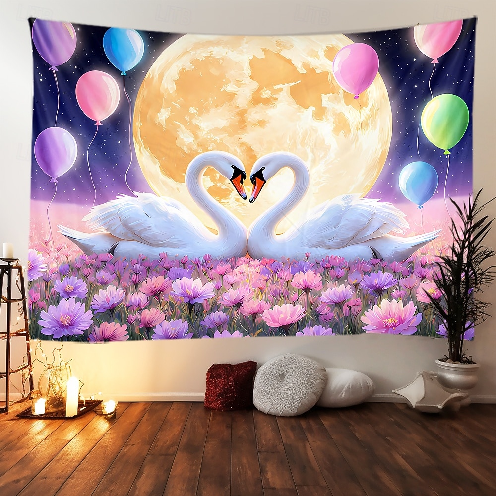 Saint Valentin tapisserie Bannières Couverture Amour Cygne Mignon Romantique 3D Soirée Salon Arrière-plans de prise de vue Décoration pour demande en mariage Décoration d'intérieur de 2026 ? $20.99 –P2