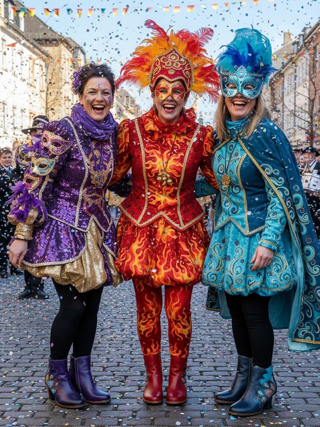 Γυναικεία Καρναβαλικά Μπότες Μπλέ Mardi Gras με Μπλοκ Τακούνι - Ποιότητα Δερμάτινη δέρμα Κεντημένο Vintage Λαογραφικό Στυλ Υποστηρικτικά Τακούνια για Παρελάσεις Κοστούμια Καθημερινή Χρήση και 2026 - $109.99 –P8