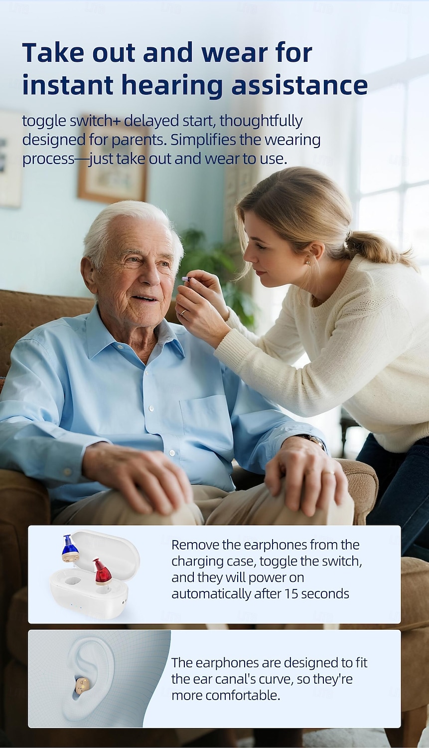 Rechargeable Hearing Aid for Seniors Invisible Hearing Aids with Noise Cancellation Adjustable Volume Control Ear Amplifier Hearing Assist Device with Charging Case 2026 - $86.99 –P5
