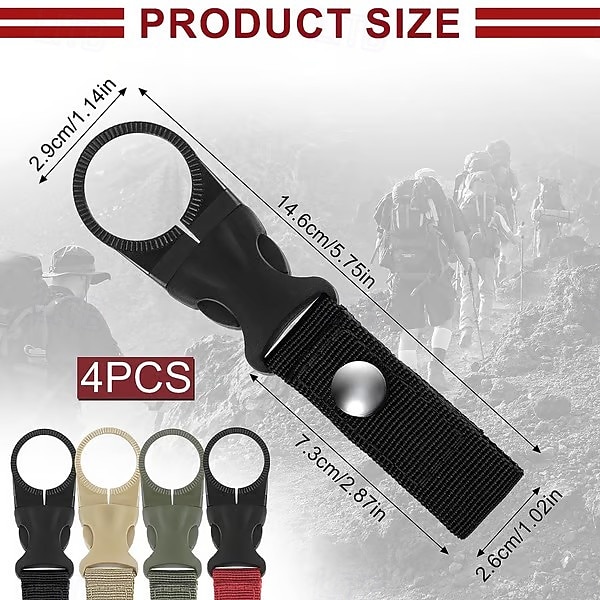 Gancio porta-borraccia in nylon da 4/8 pezzi, cinghia di sospensione regolabile per attività all'aperto, porta-borraccia resistente per escursionismo, campeggio e viaggi del 2026 a $10.99 –P4