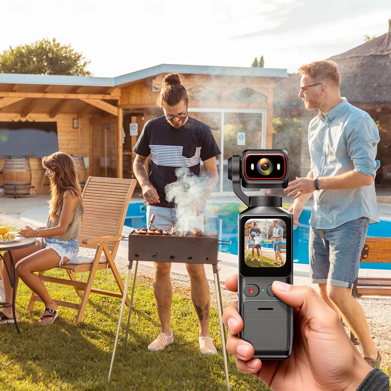 4K HD actiecamera met 180° draaibare lens, beeldstabilisatie, 1,9 inch scherm, 2000 mAh batterij, lichtgewicht, ideaal voor vloggen. &reis- en vlogapparatuur: strak design, duurzame constructie, 2026 - $133.99 –P10