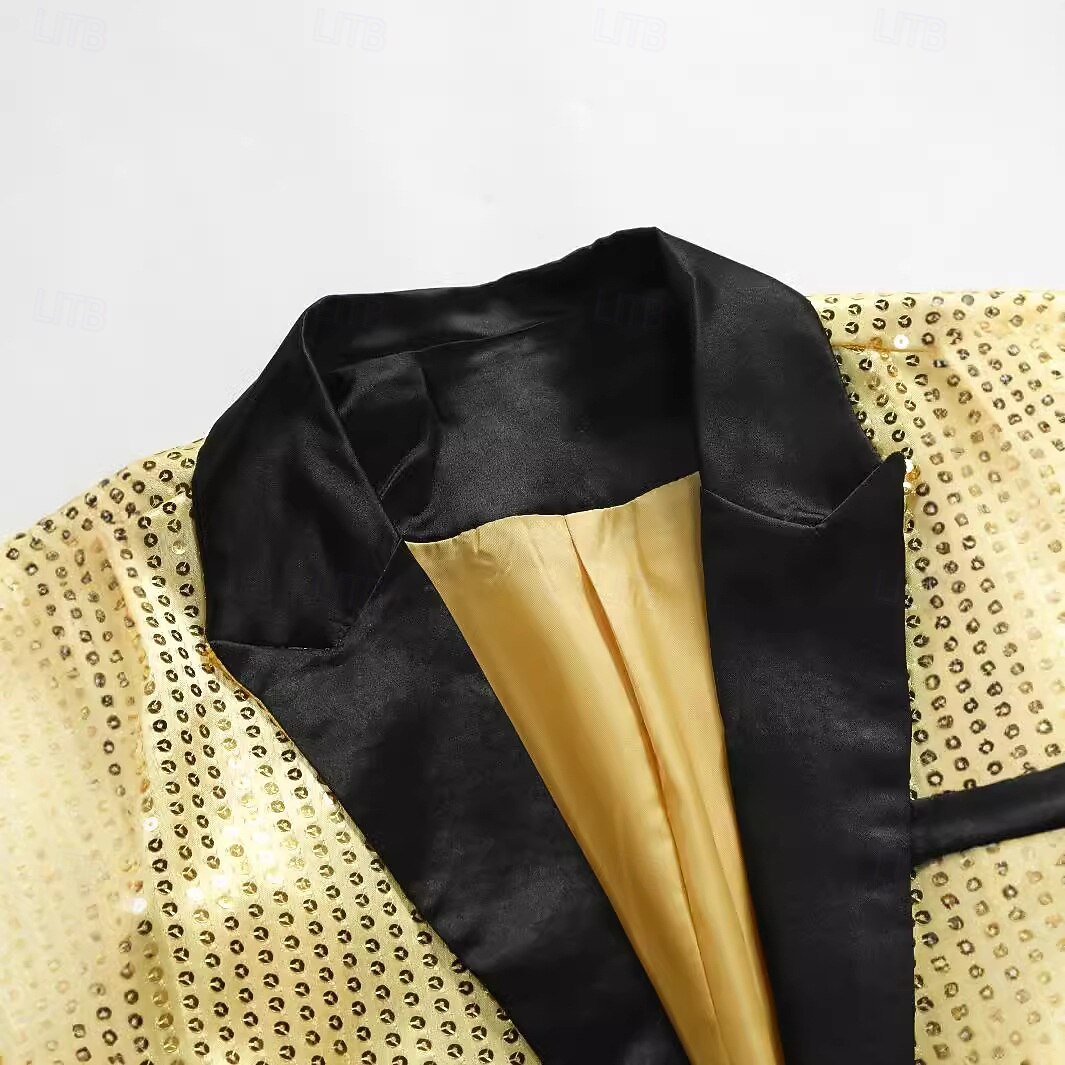 Disco 1980s Pants Outfits Suits & Blazers Long Sleeves Sequins Fancy Dress Men's Carnival Costume Halloween Carnival Masquerade Club Pride Parade Pride Month Adults' Coat Pants All Seasons 2026 - $86.99 –P11