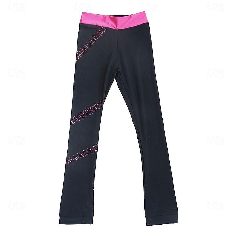 pantaloni da pattinaggio artistico da donna e da ragazza, pantaloni da pattinaggio sul ghiaccio, neri, elastici, abbigliamento da pattinaggio per gare di allenamento, termici, caldi, con del 2026 a $89.99 –P3