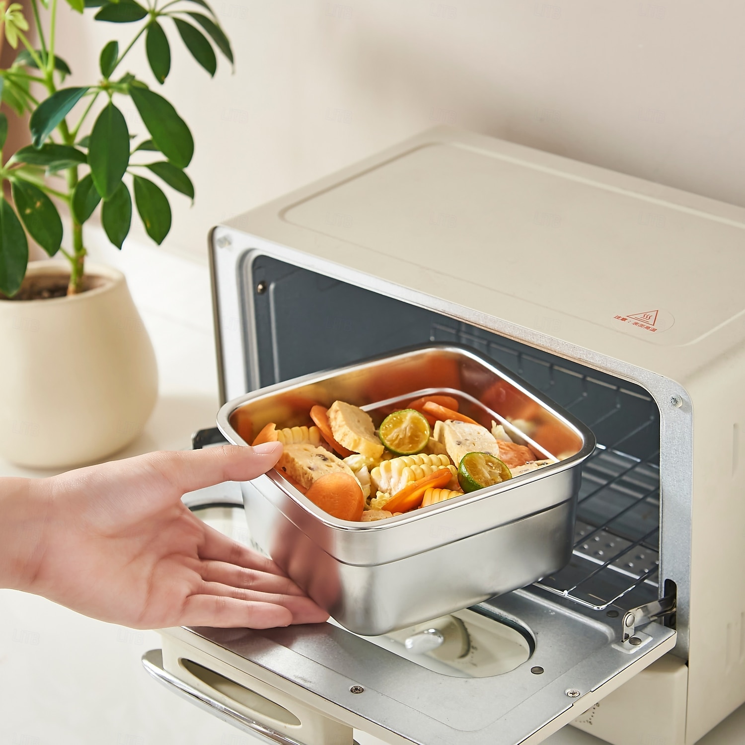 vakuummatbeholder matvaregodkjent sus304 forseglet matoppbevaringsboks bento lunsjboks for frukt, kjøleskapsikker, lufttett måltidsbeholder (firkantet) 2026 - $20.99 –P13