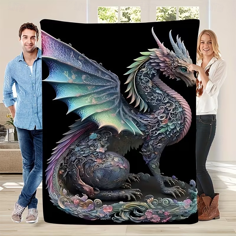 Filt Fleecefiltar Filt för soffan Drake Present Klassisk 3D Fantasi Soffa Säng Dekorativ filt Varm filt Heminredning 2026 - $24.99 –P1
