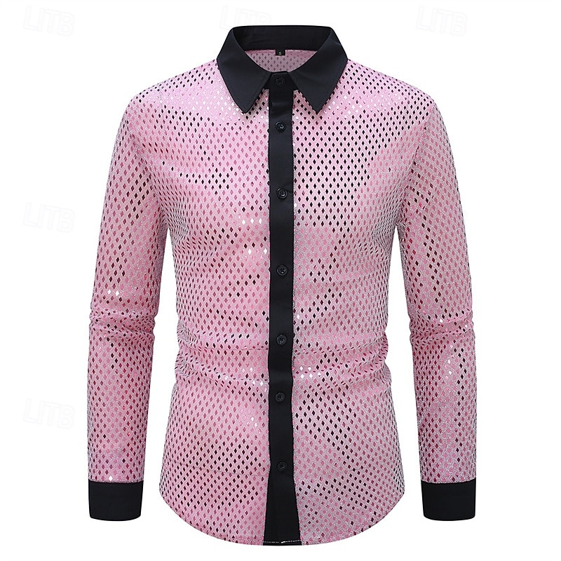 Ανδρικά Πουκάμισο Καλοκαιρινό πουκάμισο Casual πουκάμισο Πουκάμισο παραλίας Πουκάμισο με κουμπιά Λευκό Ανθισμένο Ροζ Ρουμπίνι Μακρυμάνικο Συνδυασμός Χρωμάτων Πέτο Καθημερινά Διακοπές Πούλιες Ρούχα 2026 - $27.99 –P5